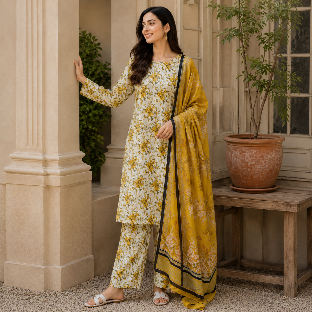 Floral Printed Lawn 3pc Unstitched
