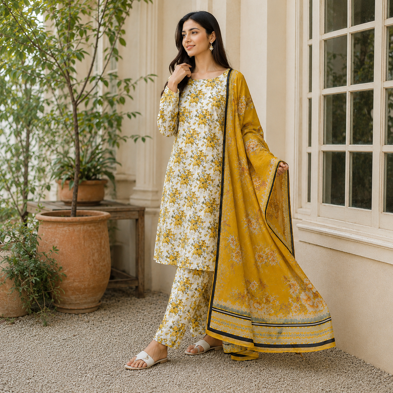 Floral Printed Lawn 3pc (Unstitched)
