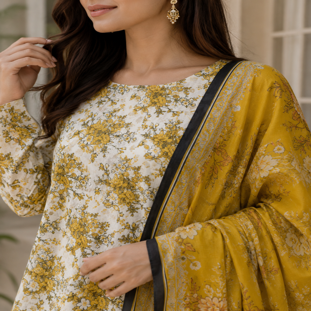 Floral Printed Lawn 3pc (Unstitched)